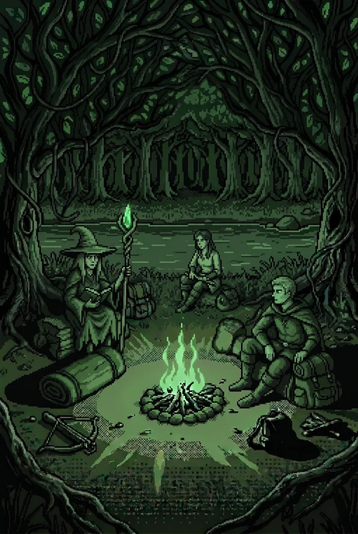 A fire under the forest canopy